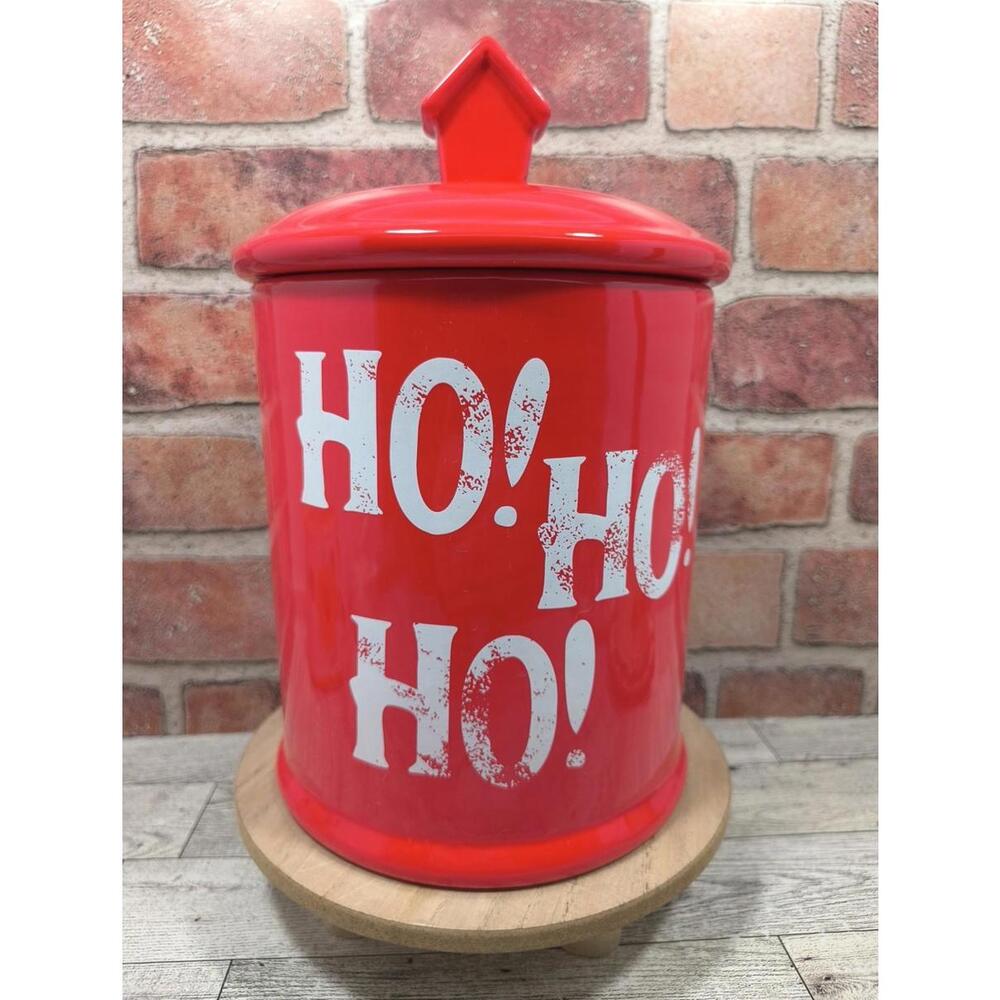 BioWorld Snoopy Woodstock Red Christmas Cookie Jar Canister Doghouse Handle New - Picture 5 of 10